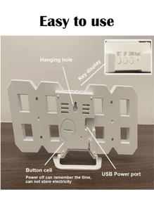 1pc 3D LED Digital Clock, Wall Mounted & Tabletop Dual Use, USB Powered Alarm Clock, No Battery Included,Home Decor ,Room Decor Bedroom Decor Dormitory Decor Back To School School Decor School Surprise School Supplies