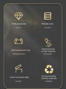 1只 8/10/15/20升大容量踩腳式和壓力式垃圾箱,帶蓋防水垃圾桶家用浴室客廳廚房臥室 - 白色 - 查看 8