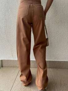Women Jeans - Coffee Brown - View 2