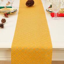 Festival Decoration Creative Grid Tablecloth For Home Decoration, Festival Atmosphere Arrangement - Yellow - View 2