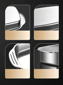 1個多功能不銹鋼烤魚火鍋爐大容量耐高溫適用於電磁爐和烤箱,深盤設計銀色 - 銀色 - 查看 5