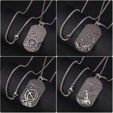 1pc Vintage Zodiac Sign Pendant Necklace, Stainless Steel Sweater Chain, Unique And Hip Hop Style, Suitable As Gift