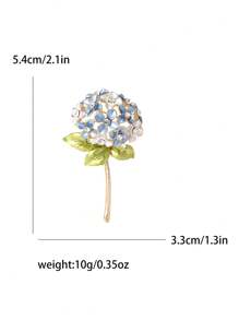 1 件金属花胸针，带彩色水钻装饰，女士发夹，适合情人节日常佩戴 - 花 - 查看 6