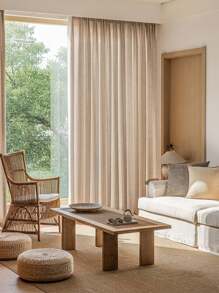 1 Peça Cortina Européia Retro Semi-transparente De Linho, Toque Suave, Cai Naturalmente E Protege Sua Privacidade Para Quarto, Sala De Estar, Cozinha E Varanda