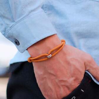 diffone Minimalistiskt reparmband för män och kvinnor 100 % oblekningsfritt rostfritt stålarmband lycka till blått rött trådarmband justerbart gåva