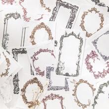 60入組記事本/便條紙,巴洛克回憶系列,巴洛克邊框裝飾材料,適用於日記 - 綠色 - 查看 2