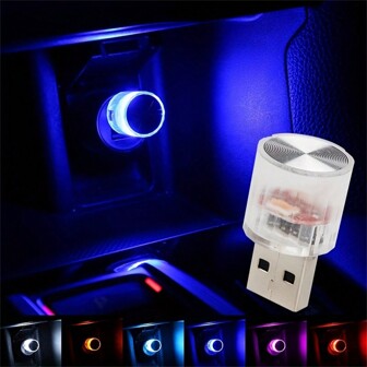 2/4 件装车载迷你便携式 USB LED 氛围装饰灯派对氛围造型灯适用于汽车内饰配件