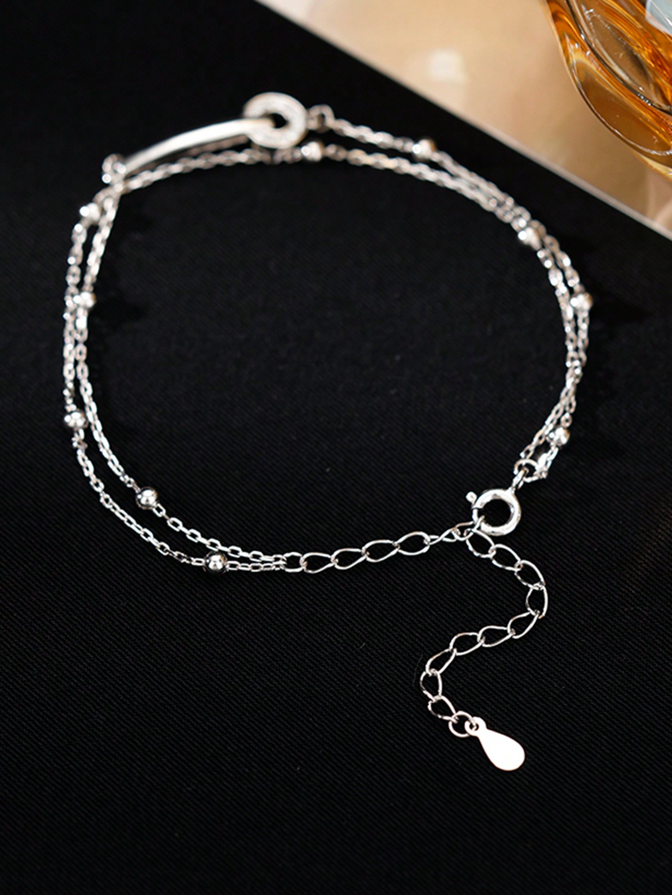 سوار نسائي مزدوج متداخل من الفضة الإسترليني S925 –...