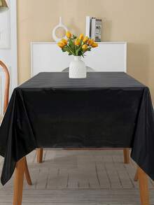 2入組黑色peva材質方形一次性桌布,防水防油桌面防護罩,簡約風格矩形桌布,野餐或假期生日派對裝飾,家居裝飾,餐桌裝飾,戶外野餐用品 - 黑色 - 查看 6