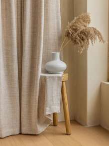 1 Peça Cortina Européia Retro Semi-transparente De Linho, Toque Suave, Cai Naturalmente E Protege Sua Privacidade Para Quarto, Sala De Estar, Cozinha E Varanda