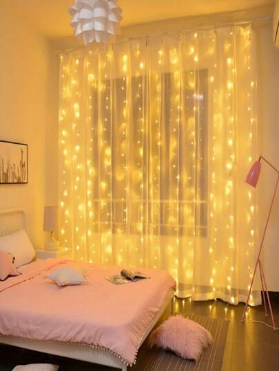 USB LED Curtain String Lights, Holiday Wedding Fairy Light, Garland Lights For Bedroom Outdoor Home, Remote Control, Christmas Thanksgiving Halloween Decorations Room Maid Heart Decorative Light Outdoor Lights Fairy Lights, Christmas Decor Outdoor