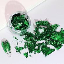 1 盒美甲铝箔纸、3D 不对称铝贴纸、DIY 美甲装饰工具（带 UV 凝胶抛光剂和亮粉）、美甲配件 - 綠色 - 查看 5