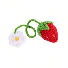 1 件钩针草莓钥匙扣 DIY 手工配件、包包挂件、汽车装饰、生日礼物，适合女孩情人节情人节汽车配件学校可爱哥特 Y2k - 紅白色 - 查看 8