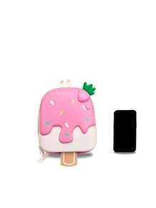 New Ins-Style Cute Cartoon Ice Cream Shaped Backpack, Strawberry Ice Cream Design