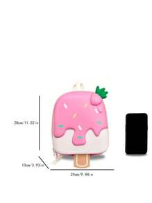 New Ins-Style Cute Cartoon Ice Cream Shaped Backpack, Strawberry Ice Cream Design