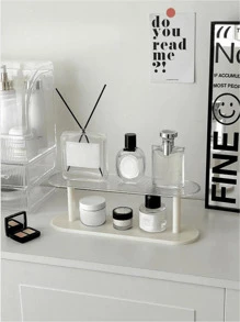 1pc Perfume Organizer Transparent Desktop Cosmetic Storage Shelf High-End Skincare Product Arrange Dressing Table Rack