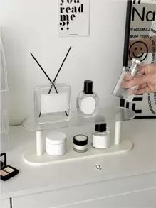 1pc Perfume Organizer Transparent Desktop Cosmetic Storage Shelf High-End Skincare Product Arrange Dressing Table Rack