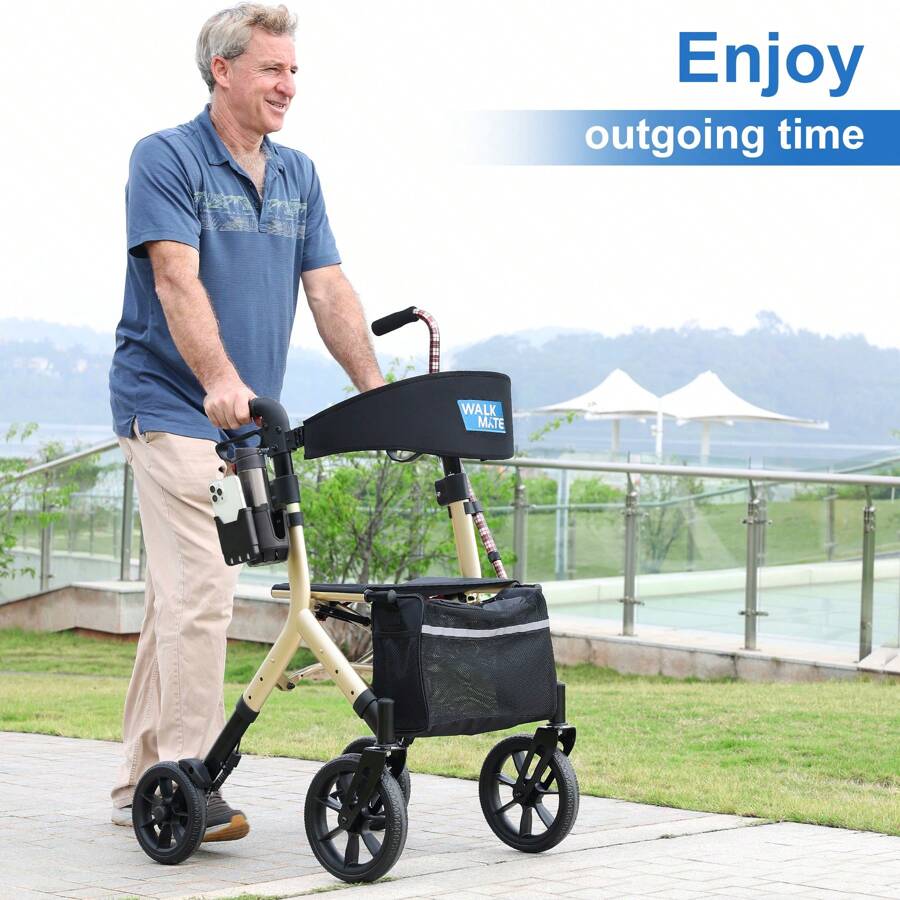 WALK MATE Rollator Walker For Seniors Taller 5.37ft With Height