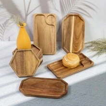 7.5英寸x 4.3英寸木製托盤 - 棕色 - 查看 3