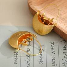 仿金花朵蝴蝶吊墜耳環,復古獨特的花盆形懸環耳環,母親節情人節獨特迷人的女性珠寶禮品 - 花籃耳環 - 查看 2