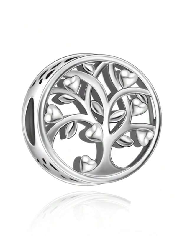 1 Pieza De Collar Con Colgante De Círculo De Árbol De La Buena Suerte En Plata De Ley 925 Con Kit De Fabricación De Joyas Diy Con Abalorios, Regalo Unisex De Cumpleaños