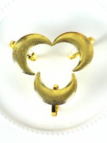 4 件金色哑光月亮设计餐巾环适用于家庭厨房、餐厅、农舍、派对装饰 - 金色 - 查看 2