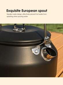 Camping Kettle Camp Tea Coffee Pot Large Outdoor Hiking Kettle Pot Portable Kettle - Black - View 8