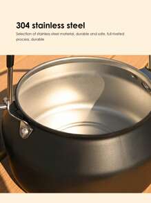 Camping Kettle Camp Tea Coffee Pot Large Outdoor Hiking Kettle Pot Portable Kettle - Black - View 6