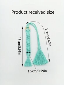 波西米亞風格手工編織書籤,創意辦公室和學習禮物 - 薄荷綠 - 查看 6