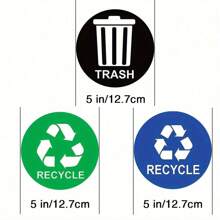 Recycle Sticker For Trash Can - Perfect Bin Labels - 2pcs 5"*5" Decal Logo - Ideal Sign For Home, Office Refuse Bin - Suitable For Indoor/Outdoor Use - Green - View 2