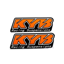 1 對 Pvc 反光 Kyb 叉貼紙減震器懸吊摩托車零件裝飾徽章貼花 - 橘色 - 查看 6