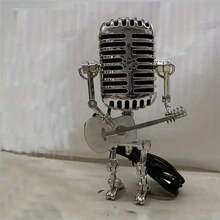 家庭用金屬麥克風機器人吉他,帶燈效,跨境熱門產品 - 彩色 - 查看 9