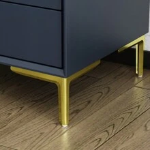 ECACAD 21.3"H Nightstand End Table Three Drawer Black And White