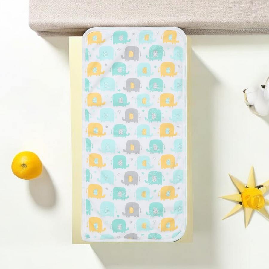 1 件婴儿加厚印花毛巾-男女通用，吸水性强，超大尺寸 25x50cm，柔软舒适，健康，可用作拍嗝巾、浴巾、面巾等，适合所有季节-新父母的最佳选择 - 大象 - 查看 1