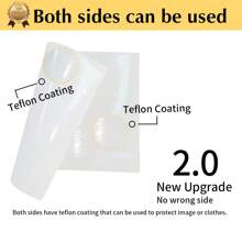 TransOurDream亮面特氟龍熱轉印紙（10張，A4（8.5*11英寸）尺寸），用於熱壓機的特氟龍紙（TOD-10-A4）