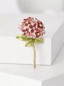 1 件金属花胸针，带彩色水钻装饰，女士发夹，适合情人节日常佩戴 - 花 - 查看 17