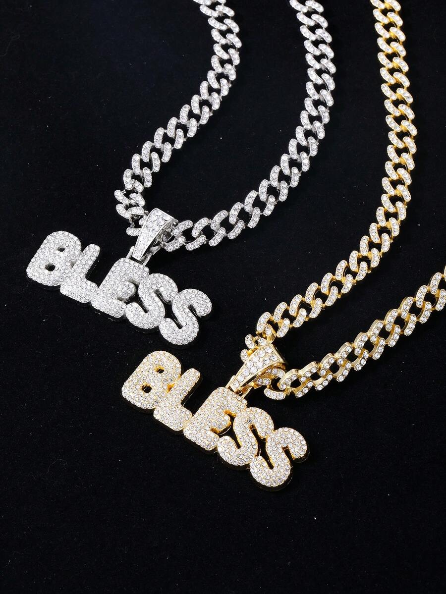 1入歐美風格嘻哈酷字母掛墜不鏽鋼項鍊,個性化配飾 - 彩色 - 查看 1