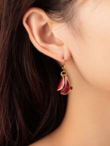 1對時尚簡約風格感耳環,適用於女性 - 彩色 - 查看 4