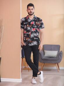 Men Shirts - 紅色和黑色 - 查看 2