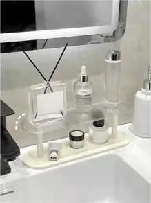 1pc Perfume Organizer Transparent Desktop Cosmetic Storage Shelf High-End Skincare Product Arrange Dressing Table Rack
