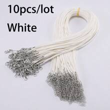 10pcs 1.5mm Leather Wax Cord Necklace With Lobster Clasp For Jewelry Making Diy Bracelet And Necklace