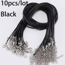 10pcs 1.5mm Leather Wax Cord Necklace With Lobster Clasp For Jewelry Making Diy Bracelet And Necklace