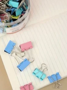 60pcs Mixed Colour Metal Binder Clips 15mm Small-Sized,Ideal For Office,Teacher Gift,Kitchen Clips,Students,And Fun Stationery Collection. Back To School - Multicolor - View 5