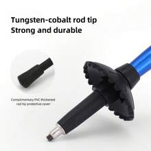 1支黑色t型手柄戶外鋁製徒步杖、健行杖、登山杖、滑雪杖,可選擇直/彎形及高度可調 - 黑色--T柄 - 查看 6