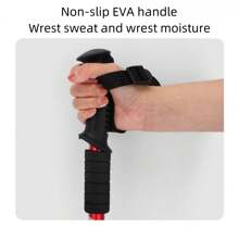 1支黑色t型手柄戶外鋁製徒步杖、健行杖、登山杖、滑雪杖,可選擇直/彎形及高度可調 - 黑色--T柄 - 查看 7