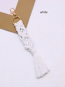 1個手工流蘇鑰匙圈,適用於汽車鑰匙、背包吊飾、鑰匙圈 - 彩色 - 查看 4