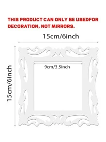 1pc Mirror Surface Switch Wall Sticker, Modern Plastic Switch Sticker For Home Decoration Mirror Wall Wall Decor Room Decor Wall Mirror Mirror For Room Bathroom Decor Living Room Decor - Silver - View 2