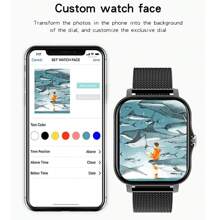 Smart Watch/Custom Wallpaper Music Control/Social APP Message Reminder/Incoming Call Reminder/SMS Reminder/Heart Rate/Multiple Exercises/Alarm Clock Reminder/Sedentary Reminder/Find Mobile Phone/Music Playback/Stopwatch/Pedometer/Distance/Calorie/Sleep Monitoring /Heart Rate Monitoring/Blood Pressure/Blood Oxygen/Search Device/Language Switch/Raise Your Hand To Brighten The Screen - Black - View 3