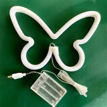 Neon Led Butterfly Lamp, Creative Bedroom Decorative Lamp, Wall-Mounted Night Light, Perfect For Valentine'S Day - Pink - View 6