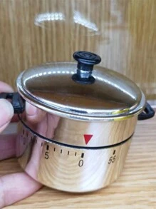 Silver 60-Minute Mechanical Kitchen Timer Reminder For Countdown & Time Management, Ideal For Students - Silver - View 4